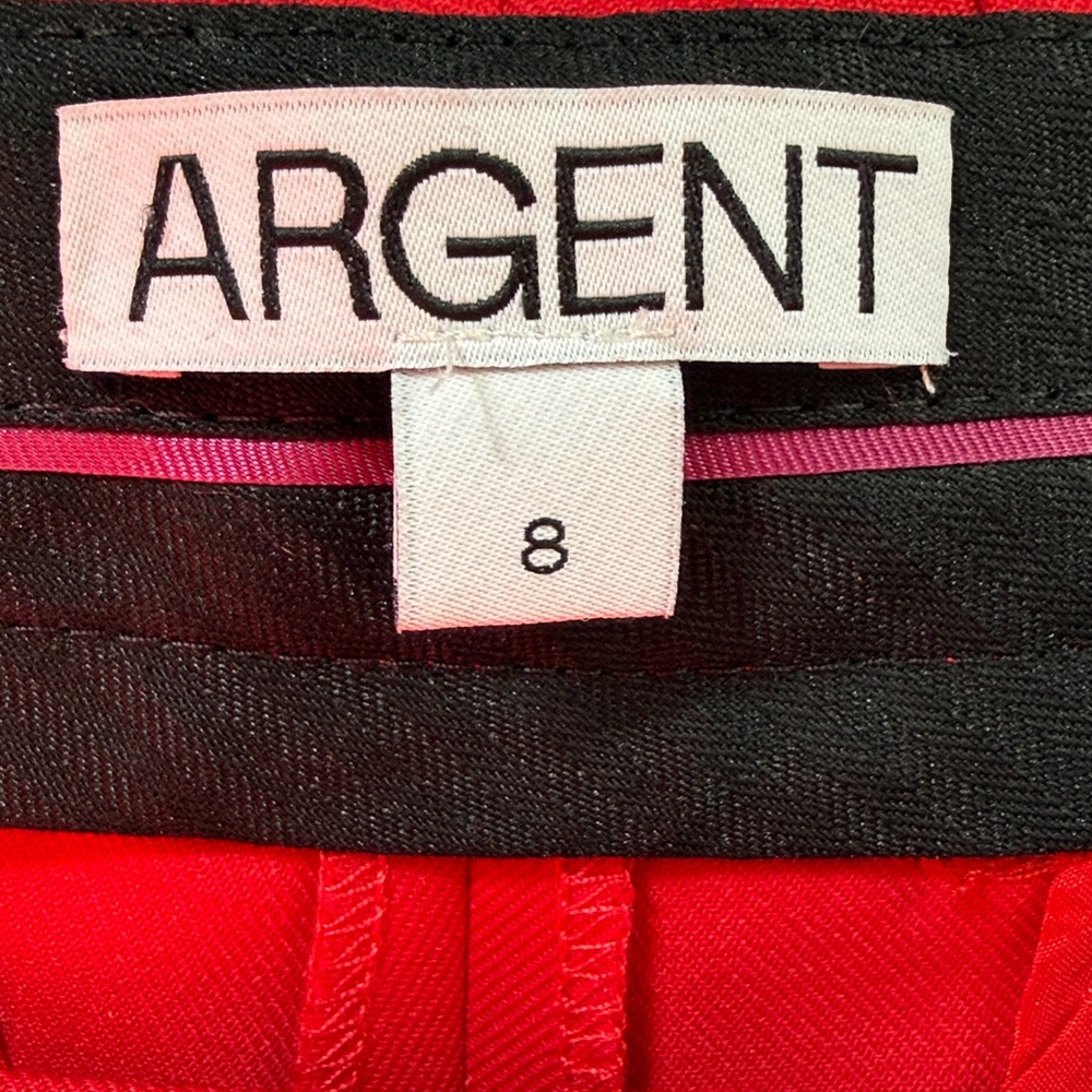 Argent Women's Red Straight Leg Wool Pants Size 8 - Picture 10 of 11